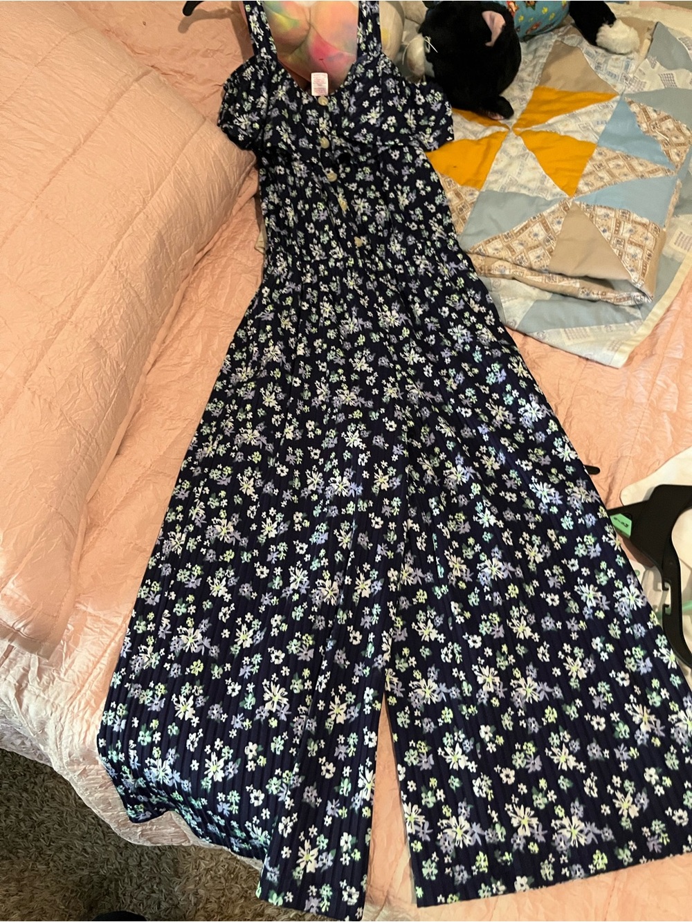 Justice Navy Floral One-Piece